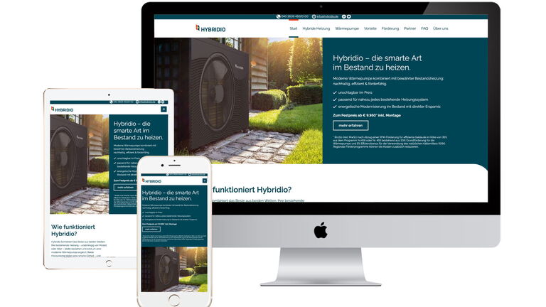 Kundenwebsite Hybridio