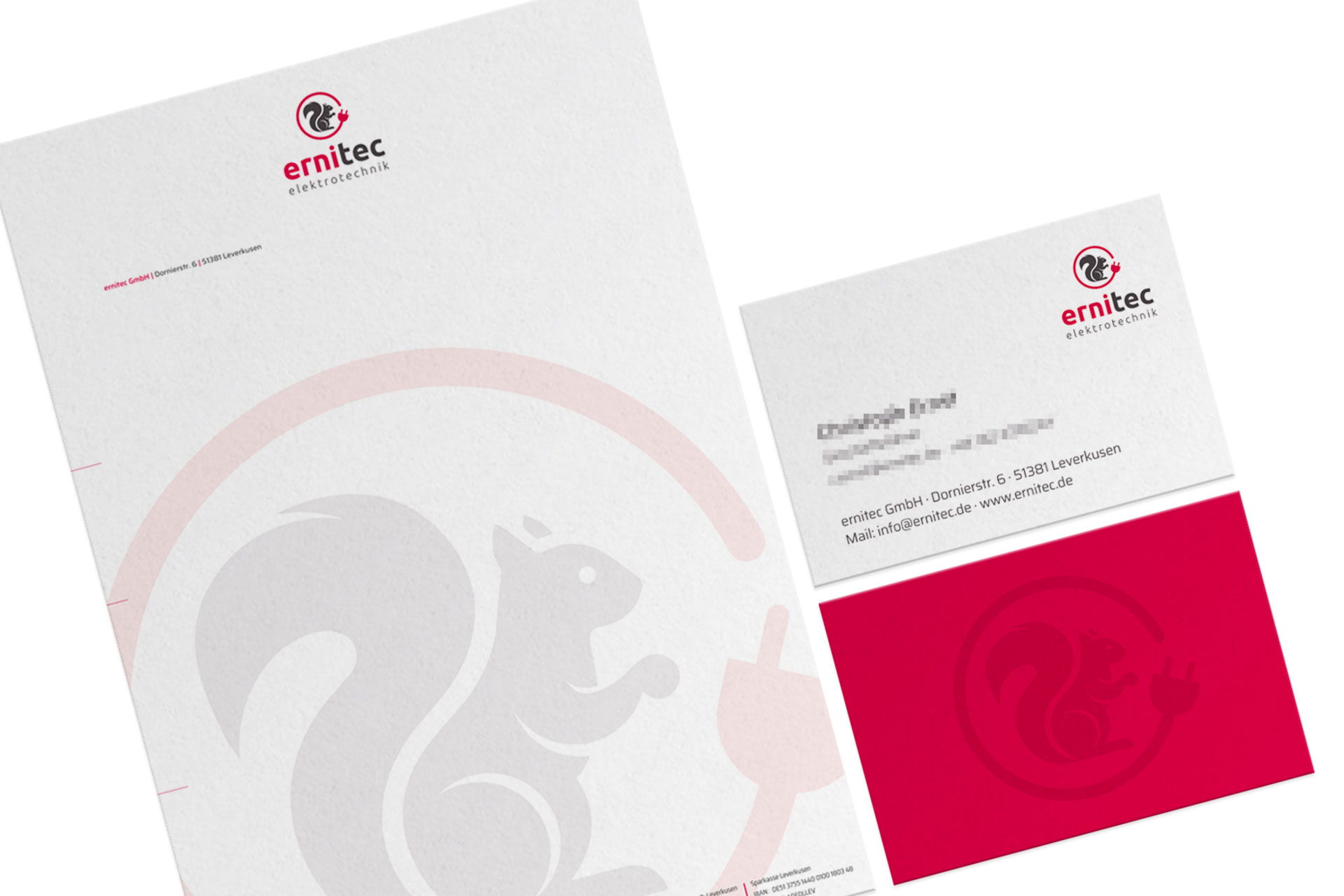 Briefbogen und Visitenkarten von ernitec