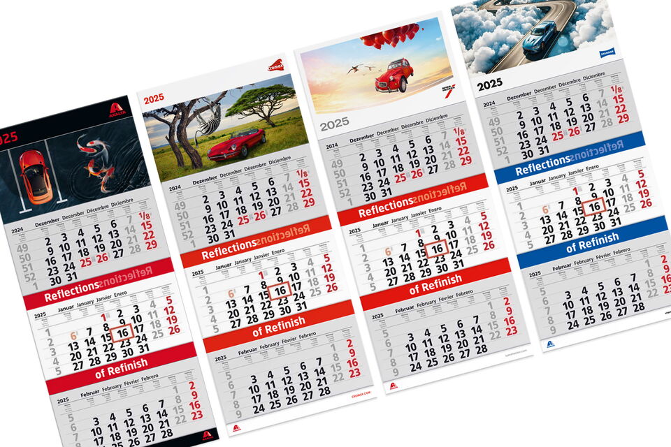Dreimonatskalender mit unterschiedlichen Brandings