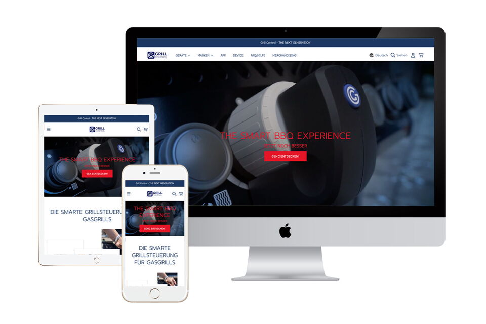 Grill Control Website in verschiedenen Entgeräten dargestellt
