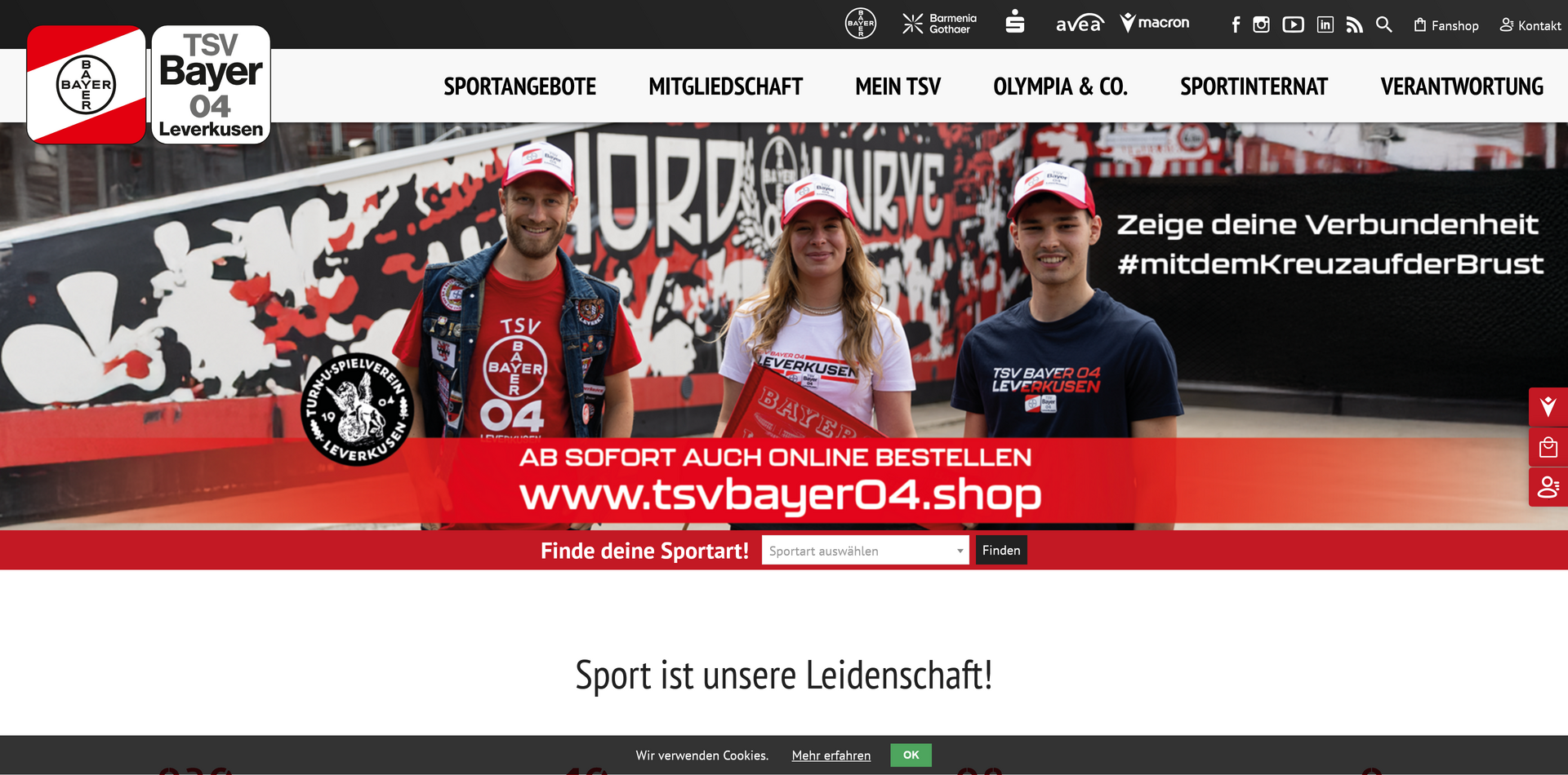 Website des tsv-bayer-04-leverkusen-e-v