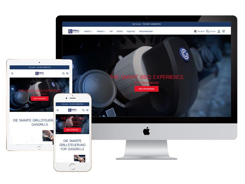 Grill Control Website in verschiedenen Entgeräten dargestellt