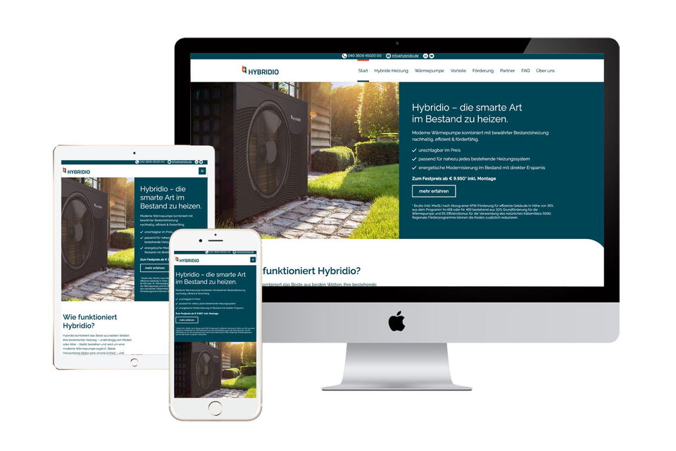 Kundenwebsite Hybridio